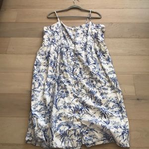 white and blue floral HM dress